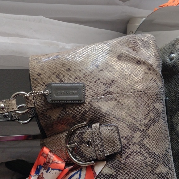 Authentic Coach embossed exotic python leather bag. - Picture 3 of 11